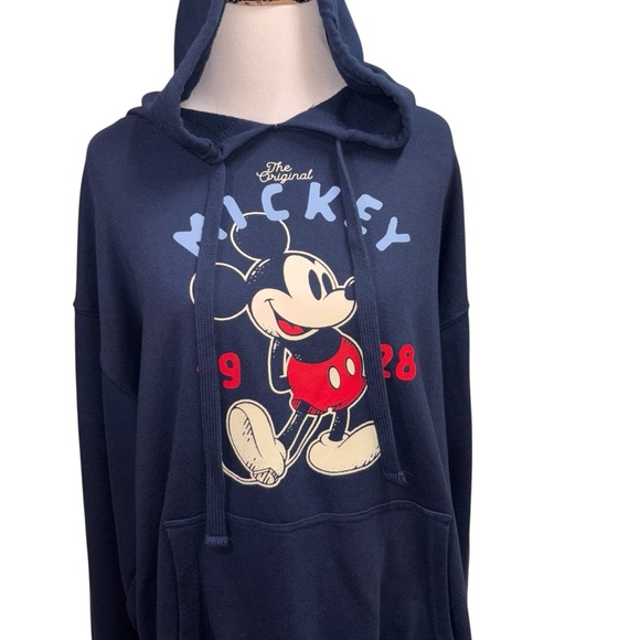 Disney Men's L Large Hoodie Sweater Blue Classic Mickey Mouse Print Florida - Picture 2 of 6